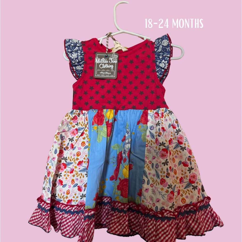 Matilda Jane Red and Blue Floral Dress